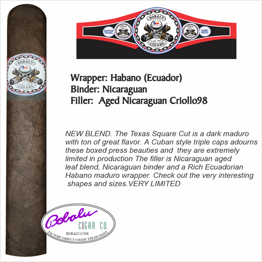 Texas Square Cut Nicaraguan Habano Box Pressed (Wholesale)